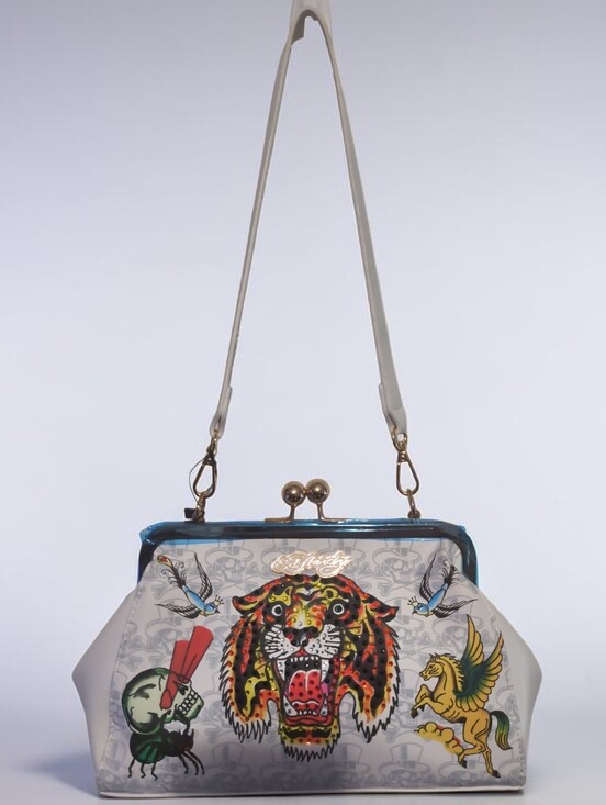 Ed Hardy Handbags - Ed Hardy Rhinestone White Tiger Shoulder Bag Multicolored Leather NWT